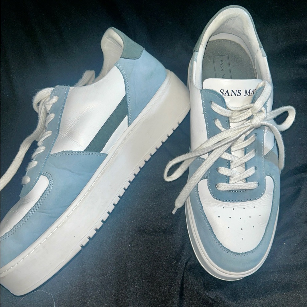 Blue and White Sans Matin Sneakers